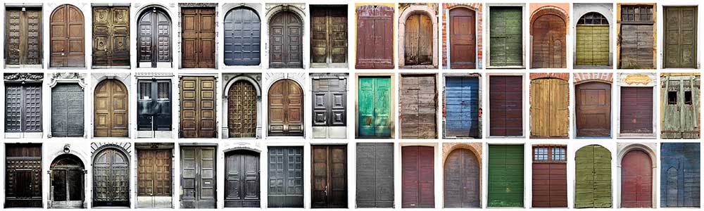 Collage of front doors.